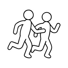 jogging buddy icon, jogging buddy line art - simple line art of jogging buddy, perfect for jogging buddy logos and icons