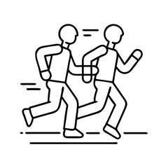 jogging buddy icon, jogging buddy line art - simple line art of jogging buddy, perfect for jogging buddy logos and icons
