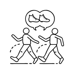 jogging buddy icon, jogging buddy line art - simple line art of jogging buddy, perfect for jogging buddy logos and icons