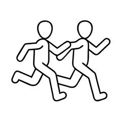 jogging buddy icon, jogging buddy line art - simple line art of jogging buddy, perfect for jogging buddy logos and icons
