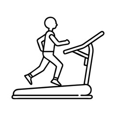 jogging on treadmill icon, jogging on treadmill line art - simple line art of jogging on treadmill, perfect for jogging on treadmill logos and icons