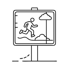jogging trail sign icon, jogging trail sign line art - simple line art of jogging trail sign, perfect for jogging trail sign logos and icons