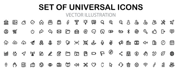 set of universal icons for web application, user interface and mobile app, VECTOR ILLUSTRATION.