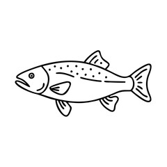 lake trout icon, lake trout line art - simple line art of lake trout, perfect for lake trout logos and icons