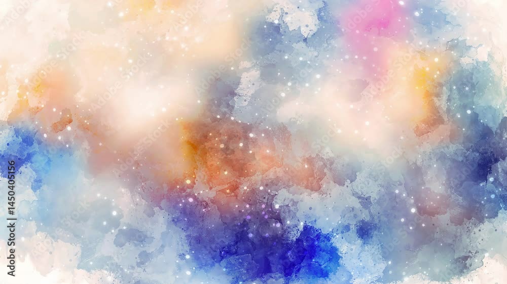 Poster abstract color splashes on white background.