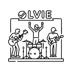 live band icon, live band line art - simple line art of live band, perfect for live band logos and icons