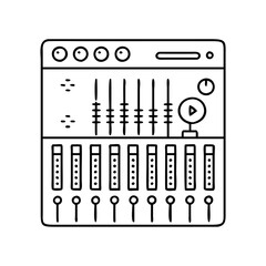 live sound mixing console icon, live sound mixing console line art - simple line art of live sound mixing console, perfect for live sound mixing console logos and icons