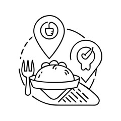 local cuisine icon, local cuisine line art - simple line art of local cuisine, perfect for local cuisine logos and icons