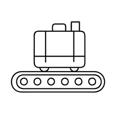 luggage conveyor belt icon, luggage conveyor belt line art - simple line art of luggage conveyor belt, perfect for luggage conveyor belt logos and icons
