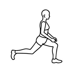 lunges icon, lunges line art - simple line art of lunges, perfect for lunges logos and icons