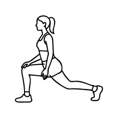 lunges icon, lunges line art - simple line art of lunges, perfect for lunges logos and icons