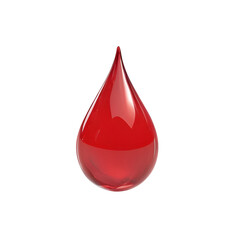 red drop of blood or  red liquid drop for world blood donor day isolated on white, transparent background png  