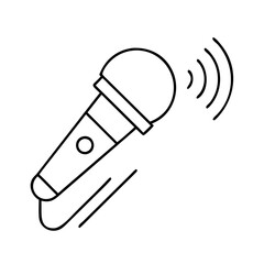 microphone with sound waves icon, microphone with sound waves line art - simple line art of microphone with sound waves, perfect for microphone with sound waves logos and icons