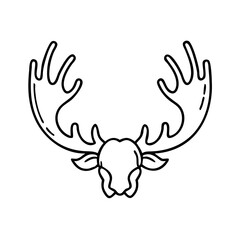 moose antlers icon, moose antlers line art - simple line art of moose antlers, perfect for moose antlers logos and icons