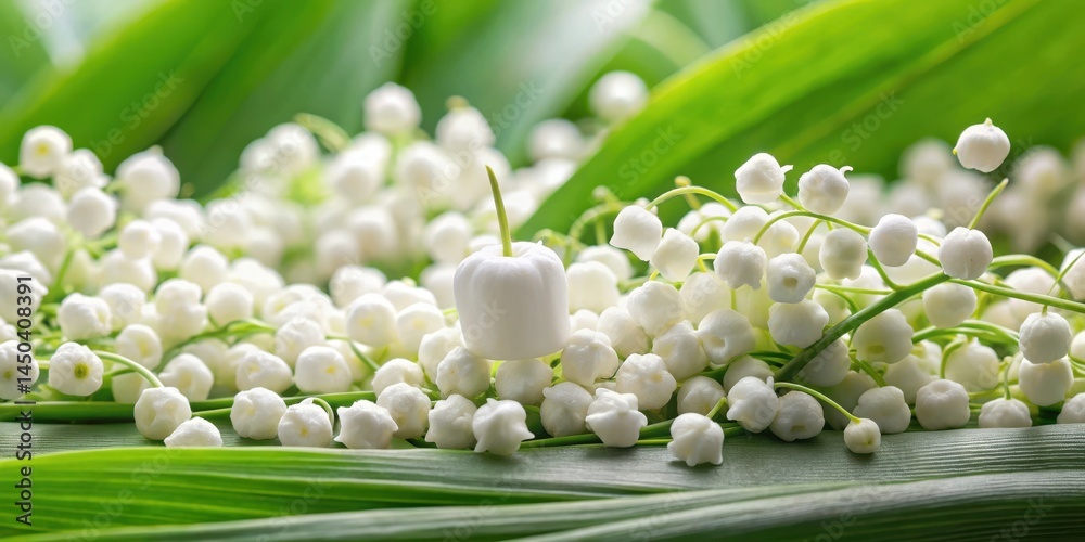 Poster a single lily of the valley flower stands out among a cluster of its peers, emphasizing the delicate