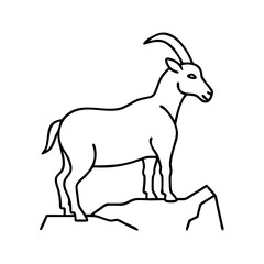 mountain goat icon, mountain goat line art - simple line art of mountain goat, perfect for mountain goat logos and icons