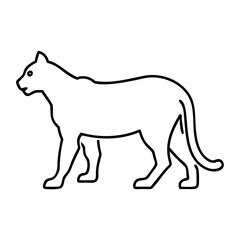 mountain lion silhouette icon, mountain lion silhouette line art - simple line art of mountain lion silhouette, perfect for mountain lion silhouette logos and icons