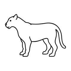 mountain lion silhouette icon, mountain lion silhouette line art - simple line art of mountain lion silhouette, perfect for mountain lion silhouette logos and icons