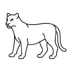 mountain lion silhouette icon, mountain lion silhouette line art - simple line art of mountain lion silhouette, perfect for mountain lion silhouette logos and icons