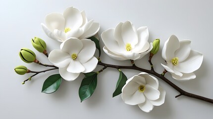 Dreamy floral-inspired composition highlighting white blossoms and natural elegance