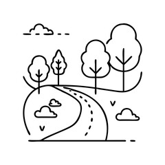 nature path icon, nature path line art - simple line art of nature path, perfect for nature path logos and icons