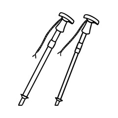 nordic walking poles icon, nordic walking poles line art - simple line art of nordic walking poles, perfect for nordic walking poles logos and icons