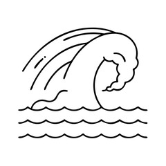 ocean wave icon, ocean wave line art - simple line art of ocean wave, perfect for ocean wave logos and icons