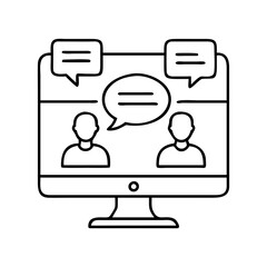 online forum icon, online forum line art - simple line art of online forum, perfect for online forum logos and icons