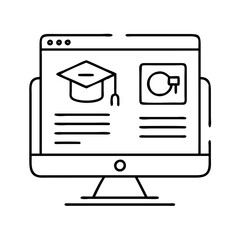 online learning portal icon, online learning portal line art - simple line art of online learning portal, perfect for online learning portal logos and icons