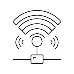open wi fi network icon, open wi fi network line art - simple line art of open wi fi network, perfect for open wi fi network logos and icons