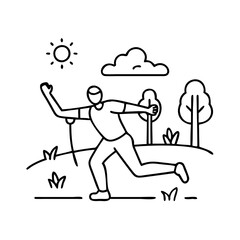outdoor workout icon, outdoor workout line art - simple line art of outdoor workout, perfect for outdoor workout logos and icons