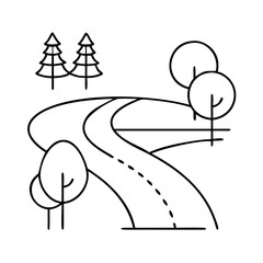 park path icon, park path line art - simple line art of park path, perfect for park path logos and icons