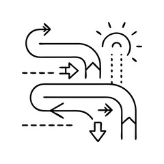 pathway icon, pathway line art - simple line art of pathway, perfect for pathway logos and icons