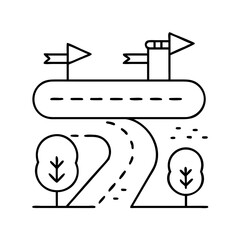pathway icon, pathway line art - simple line art of pathway, perfect for pathway logos and icons