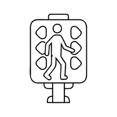 pedestrian signal light icon, pedestrian signal light line art - simple line art of pedestrian signal light, perfect for pedestrian signal light logos and icons