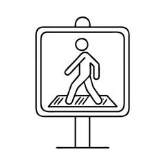 pedestrian zone sign icon, pedestrian zone sign line art - simple line art of pedestrian zone sign, perfect for pedestrian zone sign logos and icons