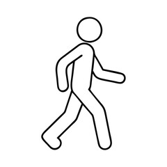 person walking silhouette icon, person walking silhouette line art - simple line art of person walking silhouette, perfect for person walking silhouette logos and icons