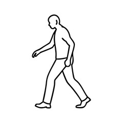 person walking silhouette icon, person walking silhouette line art - simple line art of person walking silhouette, perfect for person walking silhouette logos and icons