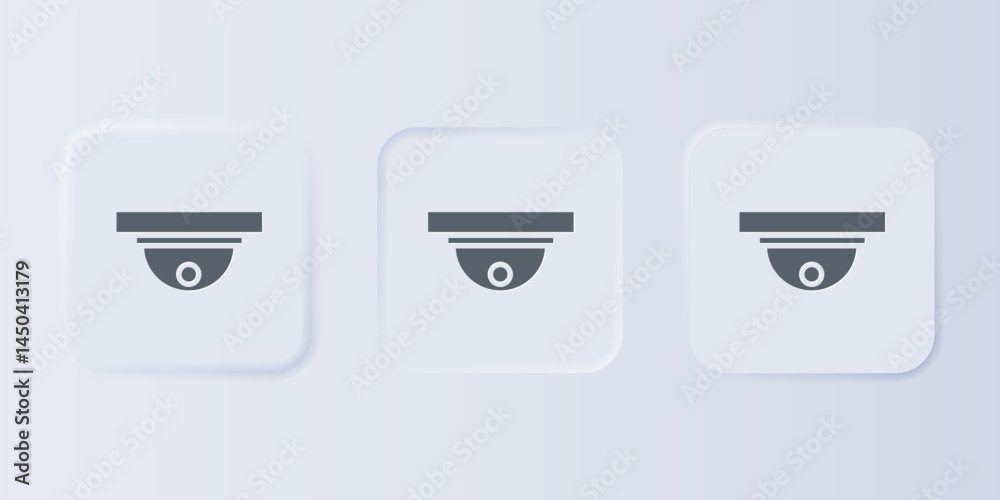 Poster grey motion sensor icon isolated on grey background. set icons in square buttons. vector