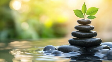 Zen stones and new leaves