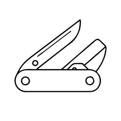 pocket knife icon, pocket knife line art - simple line art of pocket knife, perfect for pocket knife logos and icons