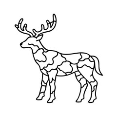 deer camo pattern icon, deer camo pattern line art - simple line art of deer camo pattern, perfect for deer camo pattern logos and icons