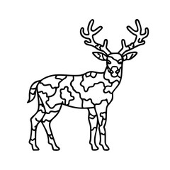 deer camo pattern icon, deer camo pattern line art - simple line art of deer camo pattern, perfect for deer camo pattern logos and icons