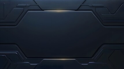 Dark, futuristic, hexagonal panel with glowing accents.  A dark navy-blue panel with a repeating hexagonal pattern and recessed channels. 