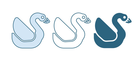 Blue Swan bird icon isolated on white background. Animal symbol. Vector