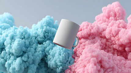 floating in abstract colorful mist with shifting shapes