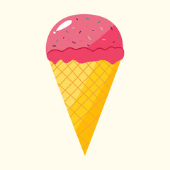 Cute ice cream cone with topping