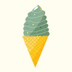 Cute ice cream cone with topping