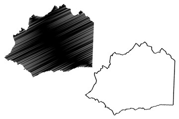 Wilkes County, North Carolina State (U.S. county, United States of America, USA, U.S., US) map vector illustration, scribble sketch Wilkes map © danlersk
