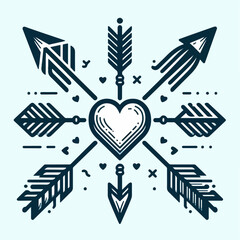 Vector illustration of a heart with an arrow